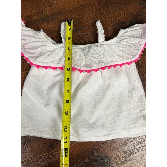 Kate Spade New York Baby Girls 18 Months Swiss Dot Off The Shoulder Pink & Green - Picture 3 of 6